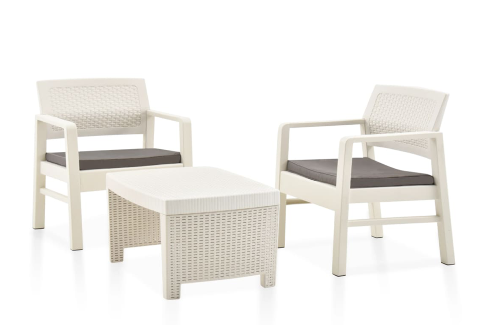 ROCUS Zestaw mebli ogrodowych biały/szary - zdjęcie 0