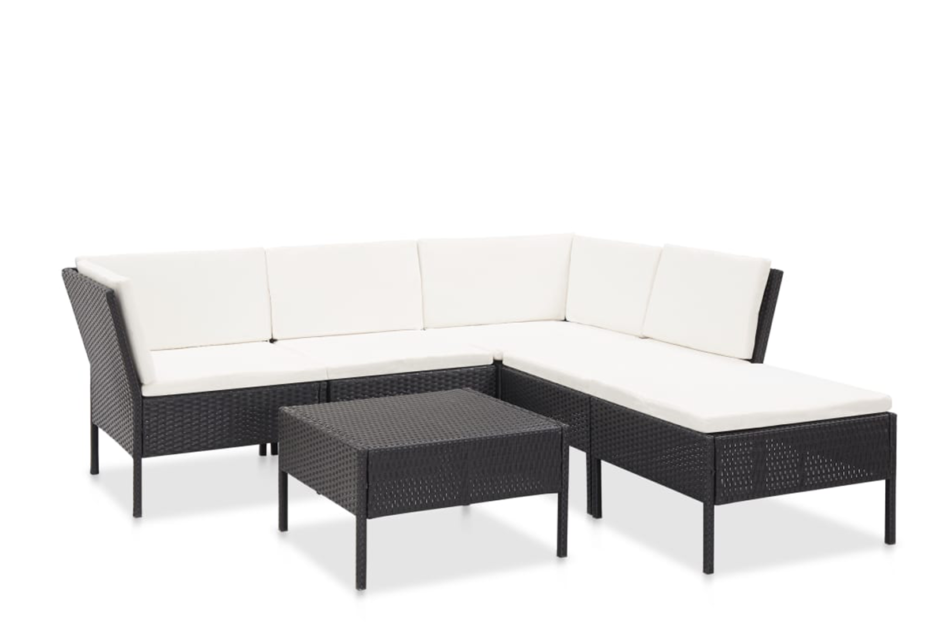 VERNUS Zestaw mebli ogrodowych czarny/kremowy - zdjęcie 0