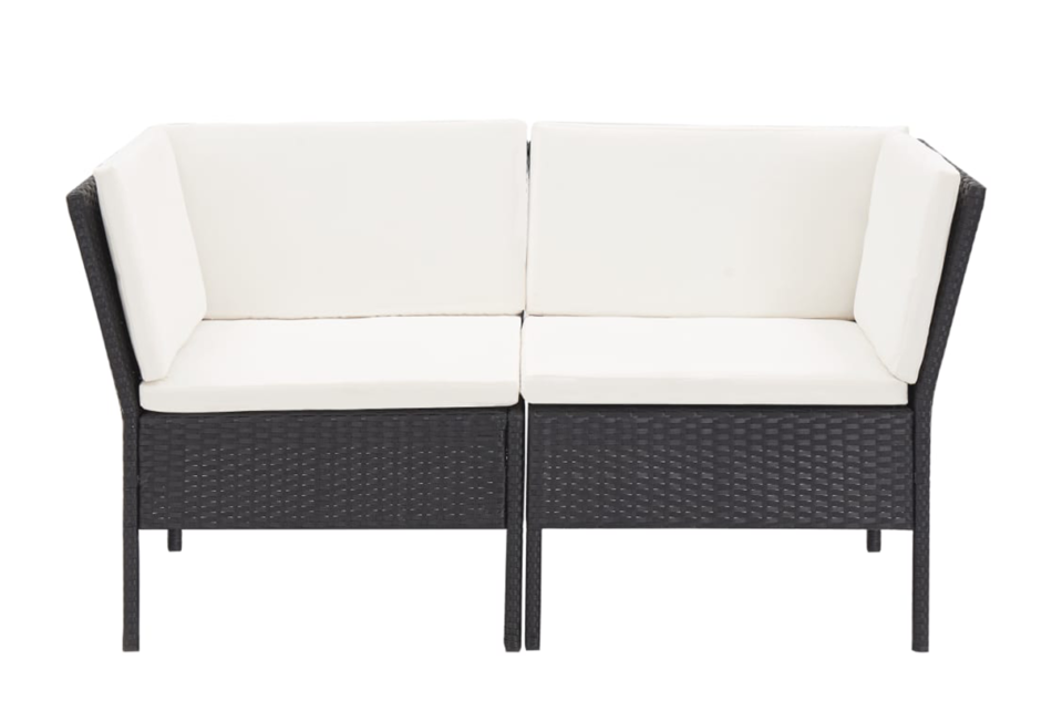 VERNUS Zestaw mebli ogrodowych czarny/kremowy - zdjęcie 2