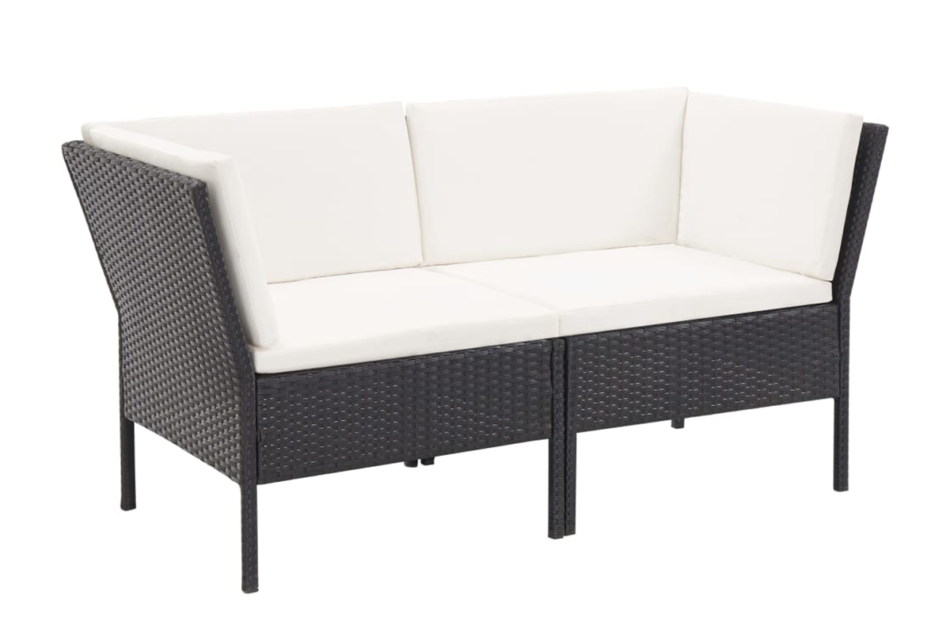 VERNUS Zestaw mebli ogrodowych czarny/kremowy - zdjęcie 3