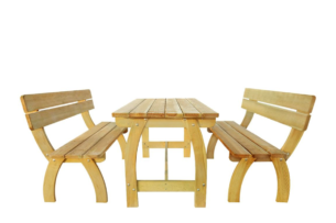 SATIVUS, https://dev1-mda.konsimo.pl/kolekcja/sativus/ Zestaw mebli ogrodowych beżowy (impregnowany zielonym lakierem) - zdjęcie