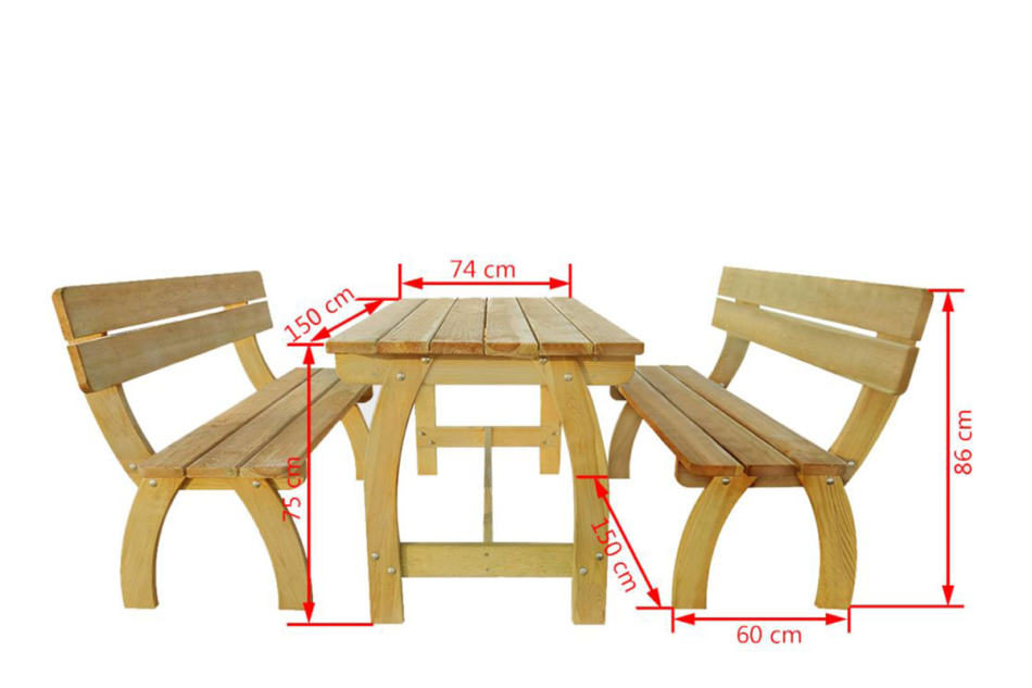 SATIVUS Zestaw mebli ogrodowych beżowy (impregnowany zielonym lakierem) - zdjęcie 3