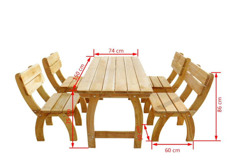 SATIVUS Zestaw mebli ogrodowych beżowy (impregnowany zielonym lakierem) - zdjęcie 4