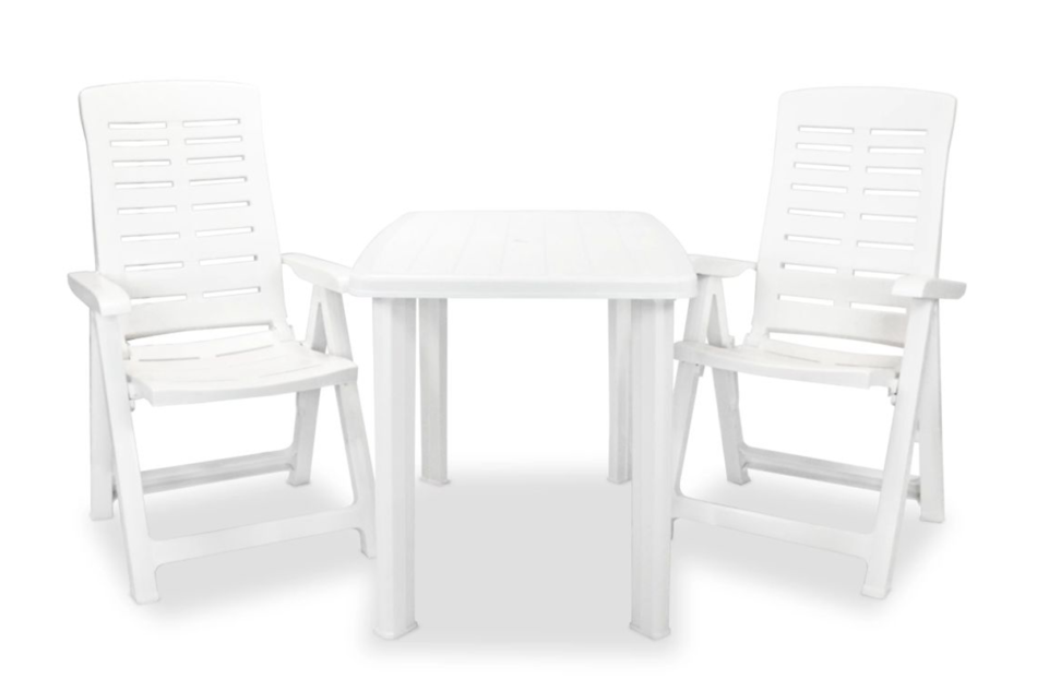 CYMINO Zestaw mebli ogrodowych biały - zdjęcie 0