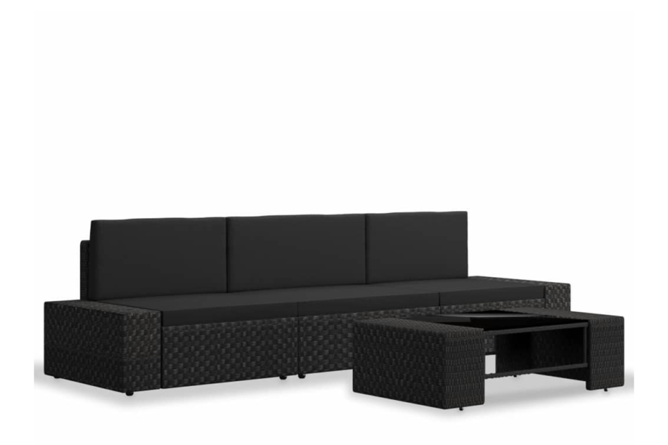 PARIUS Zestaw mebli ogrodowych czarny - zdjęcie 1