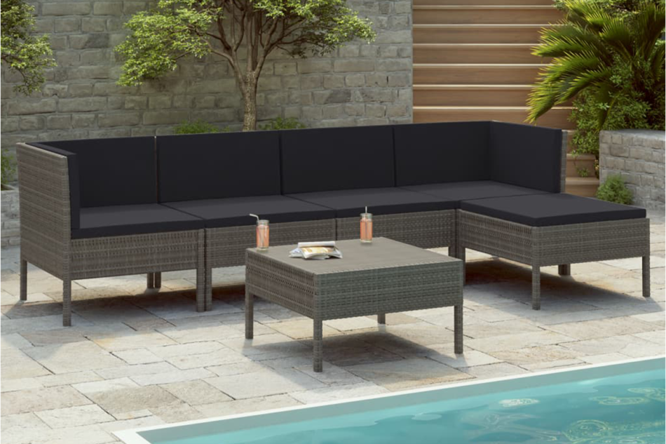 DANTHO Zestaw mebli ogrodowych szary/antracytowy - zdjęcie 1