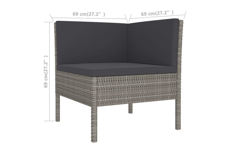 DANTHO Zestaw mebli ogrodowych szary/antracytowy - zdjęcie 5