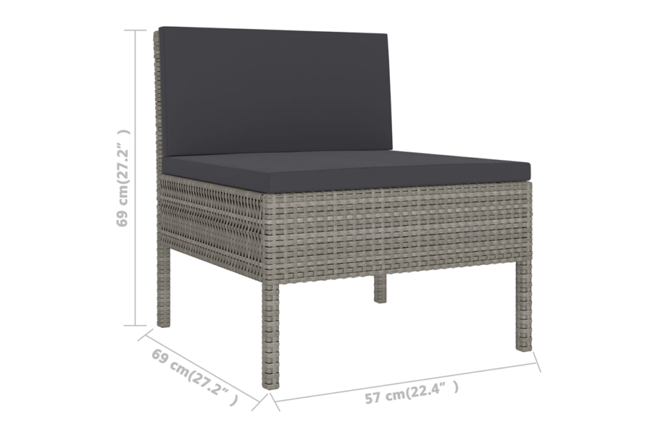 DANTHO Zestaw mebli ogrodowych szary/antracytowy - zdjęcie 6