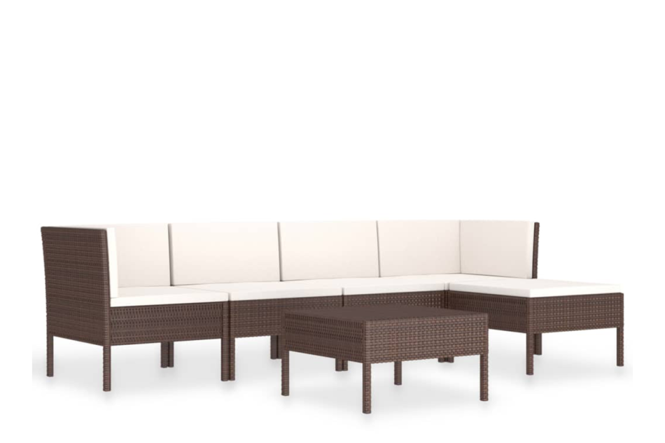 DANTHO Zestaw mebli ogrodowych brązowy/biały - zdjęcie 0