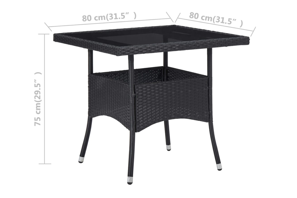 ULMARI Stół ogrodowy czarny - zdjęcie 3