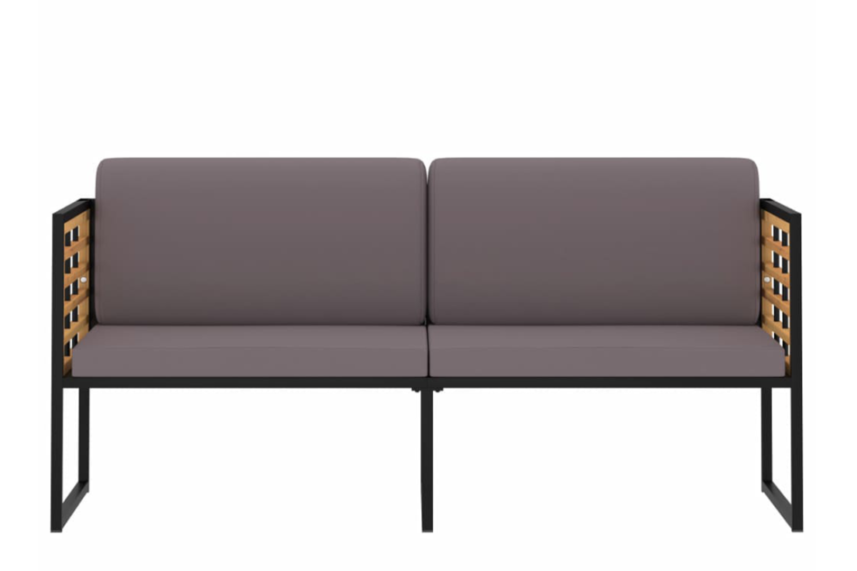 HELICTO Zestaw mebli ogrodowych czarny/ciemny szary - zdjęcie 1