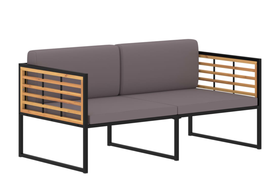 HELICTO Zestaw mebli ogrodowych czarny/ciemny szary - zdjęcie 2