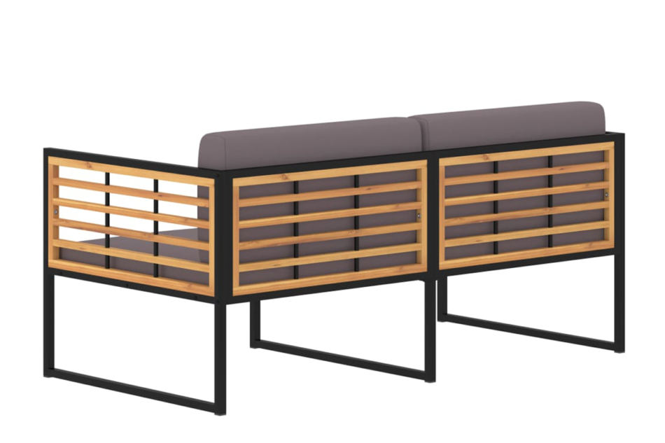 HELICTO Zestaw mebli ogrodowych czarny/ciemny szary - zdjęcie 3