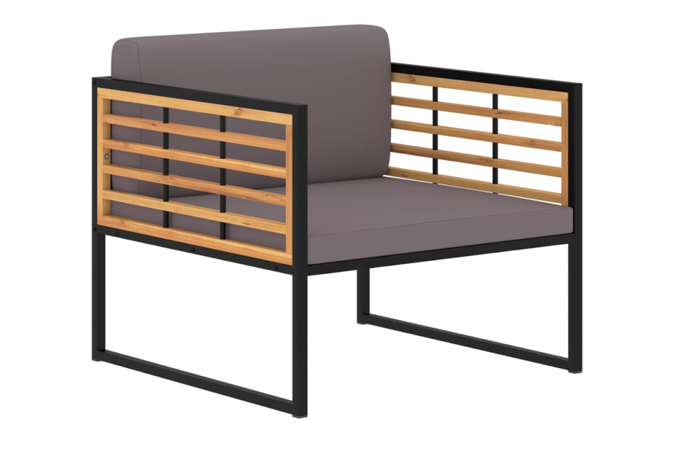 HELICTO Zestaw mebli ogrodowych czarny/ciemny szary - zdjęcie 5