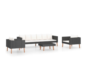 BESCO, https://dev1-mda.konsimo.pl/kolekcja/besco/ Zestaw mebli ogrodowych czarny/kremowy - zdjęcie