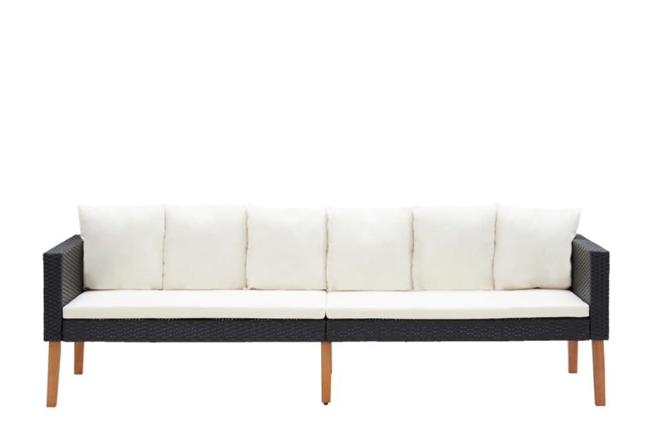 BESCO Zestaw mebli ogrodowych czarny/kremowy - zdjęcie 2