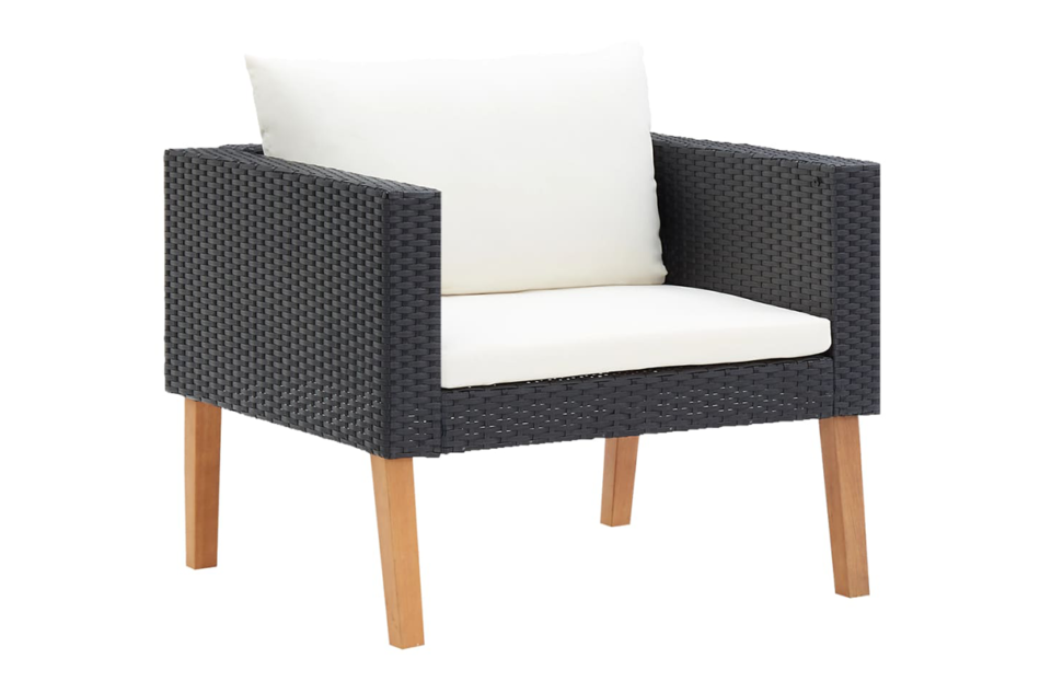 BESCO Zestaw mebli ogrodowych czarny/kremowy - zdjęcie 5