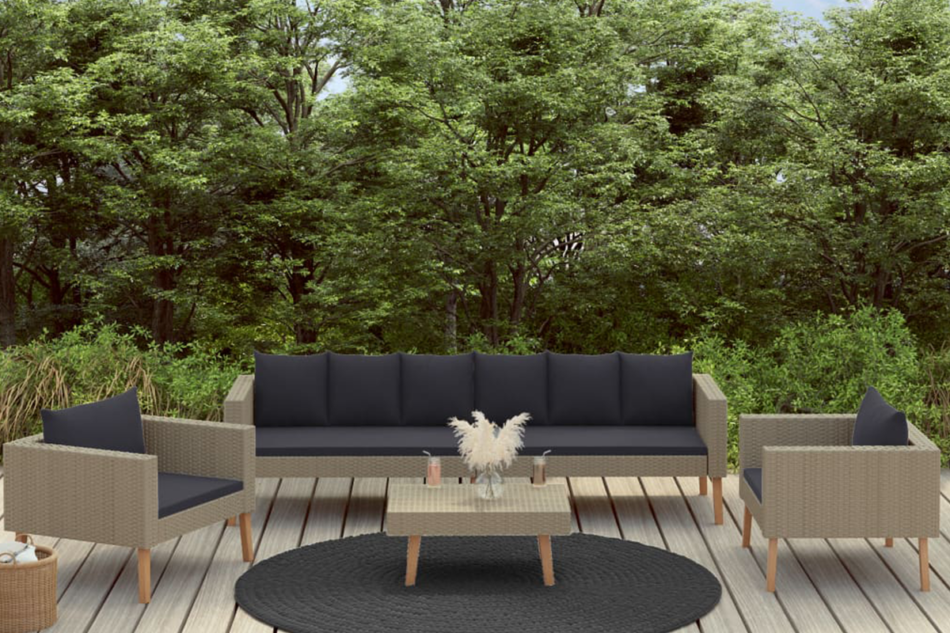 BESCO Zestaw mebli ogrodowych beżowy/antracytowy - zdjęcie 1