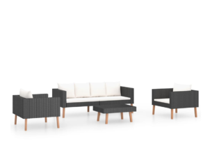 BESCO, https://dev1-mda.konsimo.pl/kolekcja/besco/ Zestaw mebli ogrodowych czarny/kremowy - zdjęcie