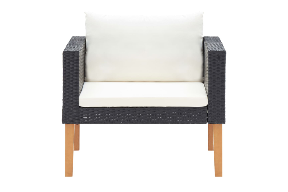 BESCO Zestaw mebli ogrodowych czarny/kremowy - zdjęcie 3