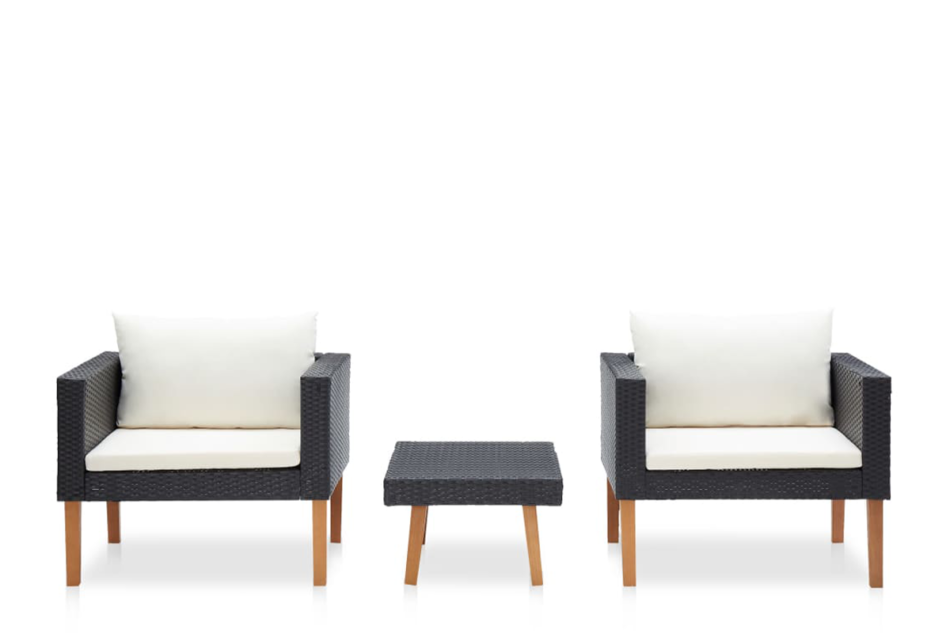 BESCO Zestaw mebli ogrodowych czarny/kremowy - zdjęcie 1