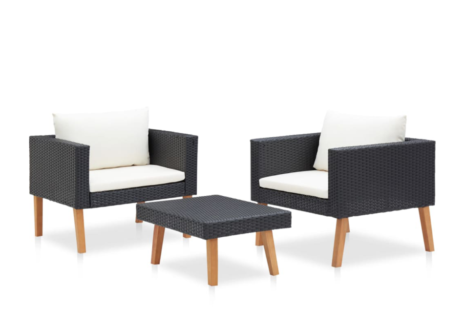 BESCO Zestaw mebli ogrodowych czarny/kremowy - zdjęcie 2