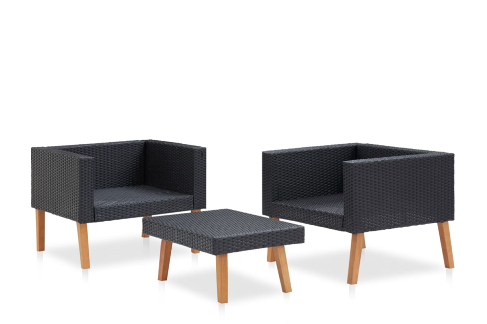 BESCO Zestaw mebli ogrodowych czarny/kremowy - zdjęcie 3