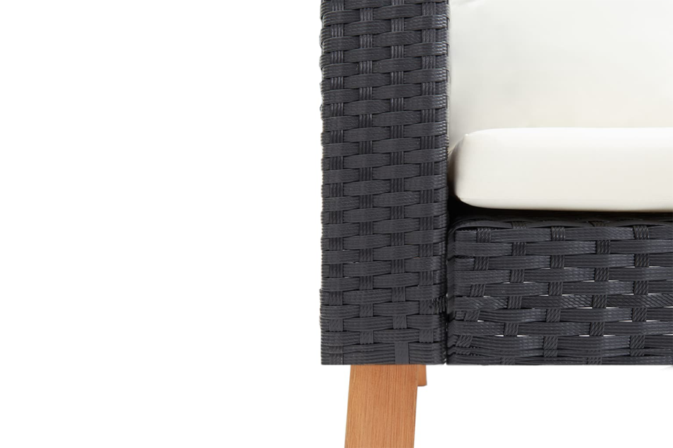 BESCO Zestaw mebli ogrodowych czarny/kremowy - zdjęcie 5