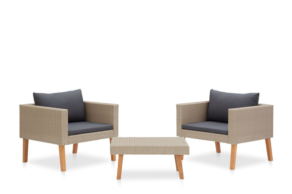 BESCO Zestaw mebli ogrodowych beżowy/antracytowy - zdjęcie 0