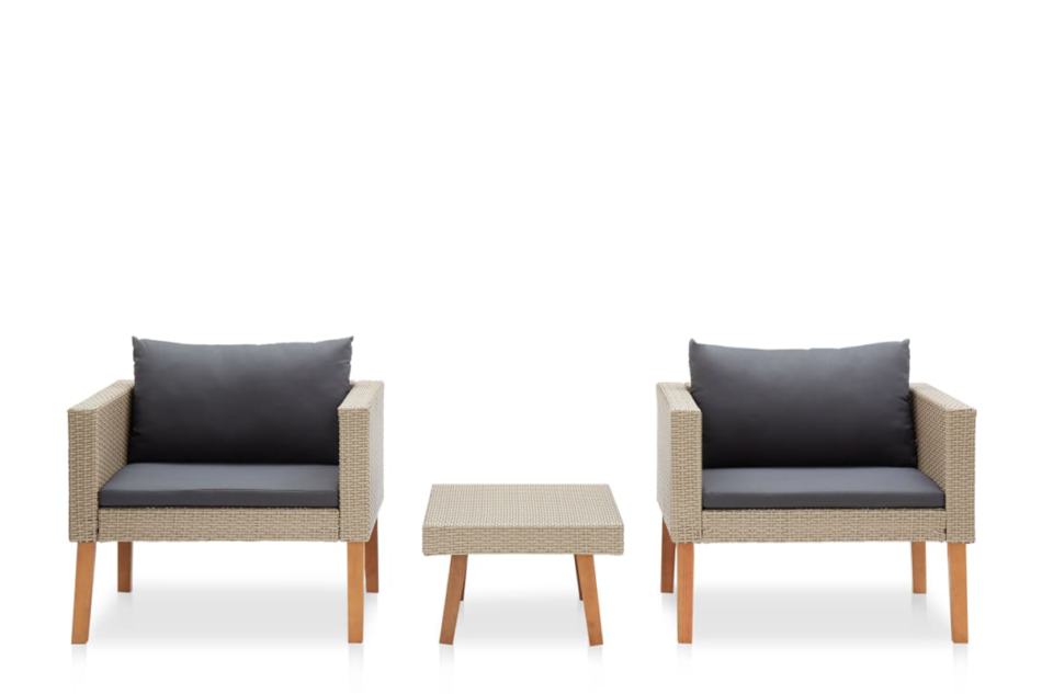 BESCO Zestaw mebli ogrodowych beżowy/antracytowy - zdjęcie 1