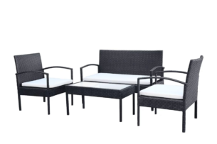 FLABES, https://dev1-mda.konsimo.pl/kolekcja/flabes/ Zestaw mebli ogrodowych czarny/kremowy - zdjęcie