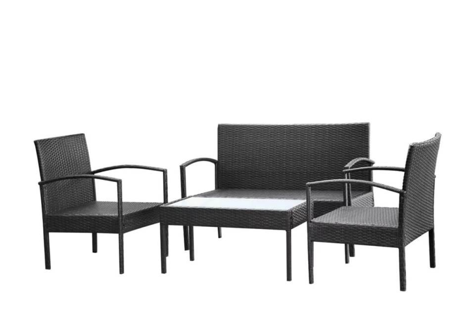 FLABES Zestaw mebli ogrodowych czarny/kremowy - zdjęcie 3