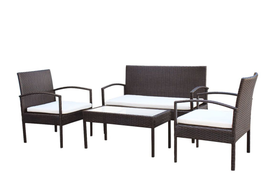 FLABES Zestaw mebli ogrodowych brązowy/kremowy - zdjęcie 0