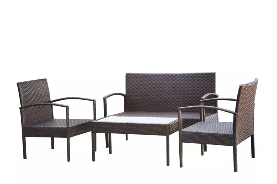 FLABES Zestaw mebli ogrodowych brązowy/kremowy - zdjęcie 2