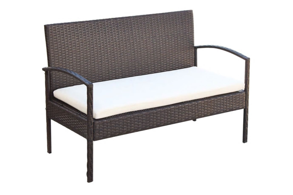 FLABES Zestaw mebli ogrodowych brązowy/kremowy - zdjęcie 3