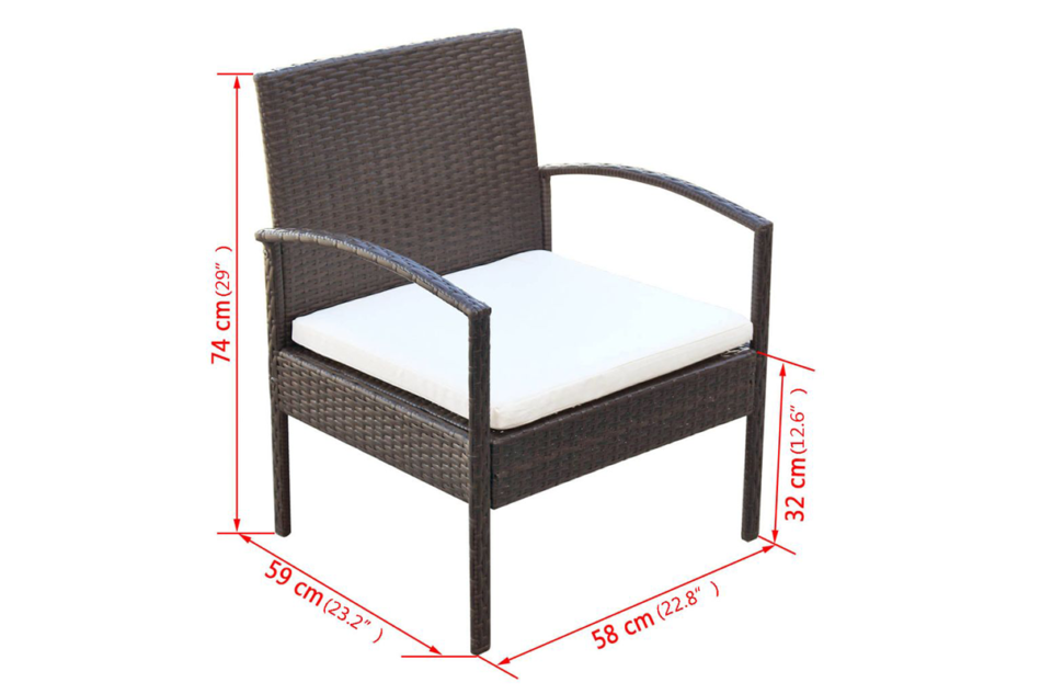 FLABES Zestaw mebli ogrodowych brązowy/kremowy - zdjęcie 6