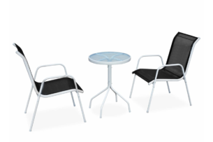 COMPRE, https://dev1-mda.konsimo.pl/kolekcja/compre/ Zestaw mebli ogrodowych szary/czarny - zdjęcie