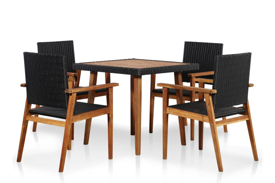 TRIVALIS Zestaw mebli ogrodowych czarny/brązowy - zdjęcie 0