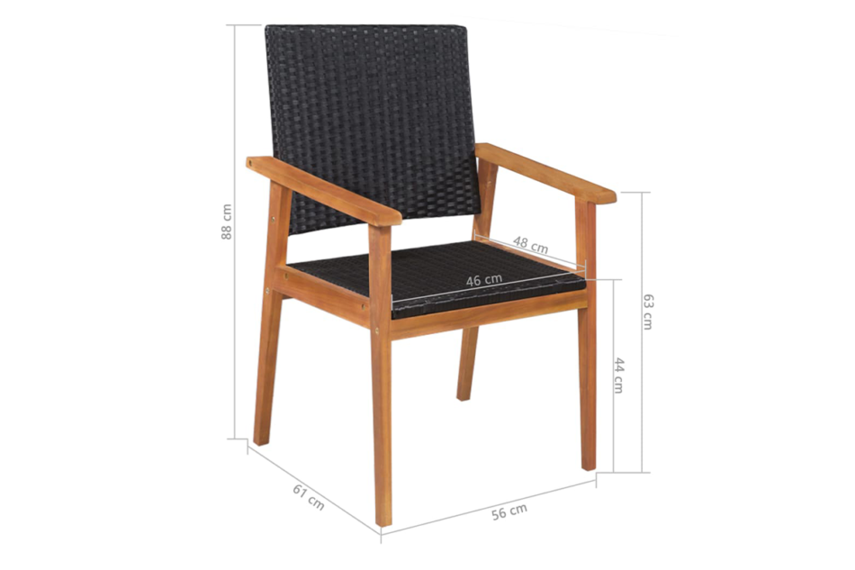 TRIVALIS Zestaw mebli ogrodowych czarny/brązowy - zdjęcie 4