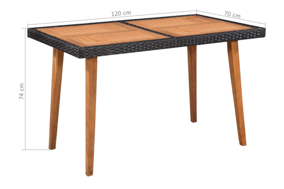 TRIVALIS Zestaw mebli ogrodowych czarny/brązowy - zdjęcie 4