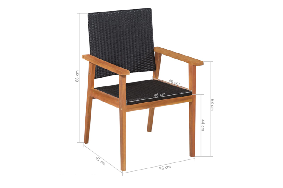 TRIVALIS Zestaw mebli ogrodowych czarny/brązowy - zdjęcie 5