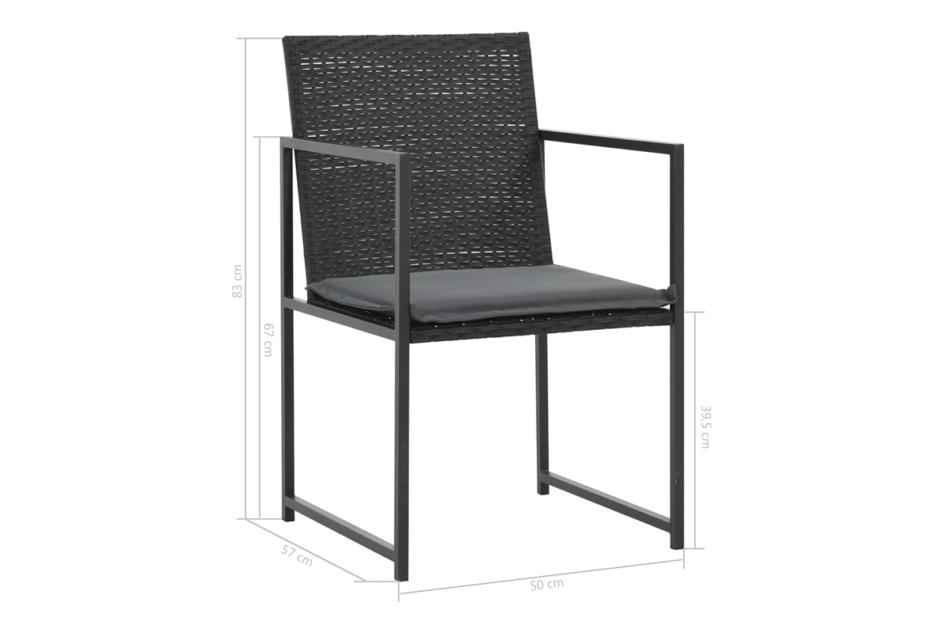 CRISPO Zestaw mebli ogrodowych czarny - zdjęcie 4