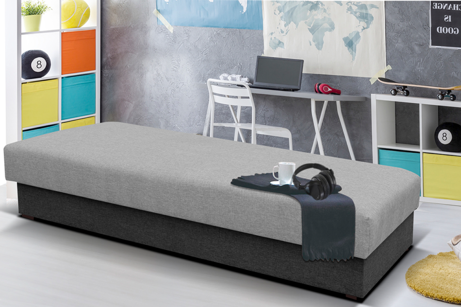 VERNI Łóżko jasny szary/ciemny szary - zdjęcie 1