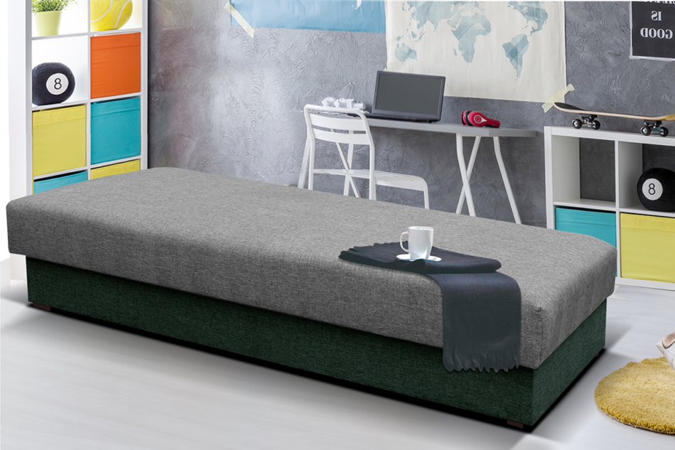 VERNI Łóżko szary/ciemny zielony - zdjęcie 1