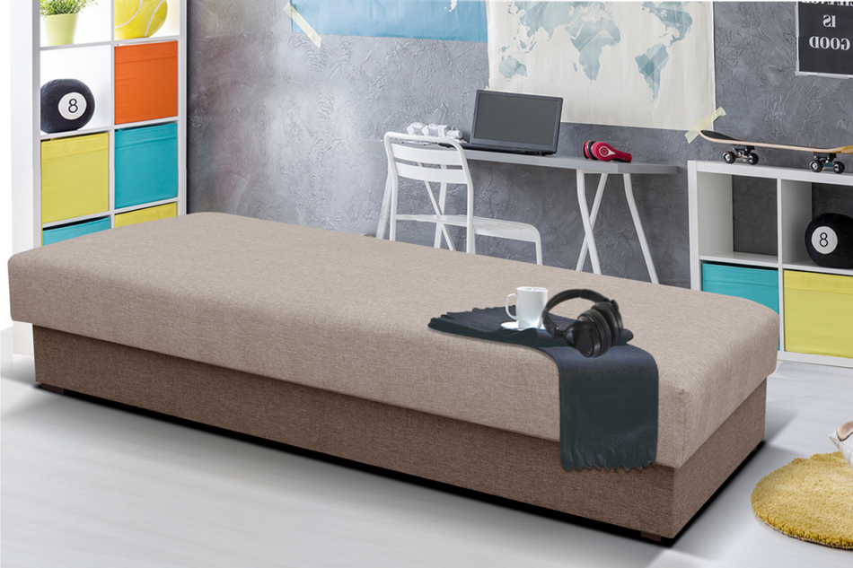 VERNI Łóżko beżowy/jasny brązowy - zdjęcie 1