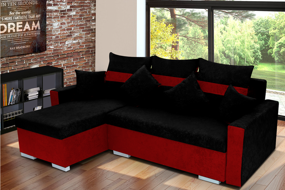 NEVOS Narożnik lewy/prawy czarny/czerwony - zdjęcie 3