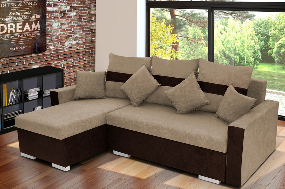 NEVOS Narożnik lewy/prawy beżowy/brązowy - zdjęcie 3