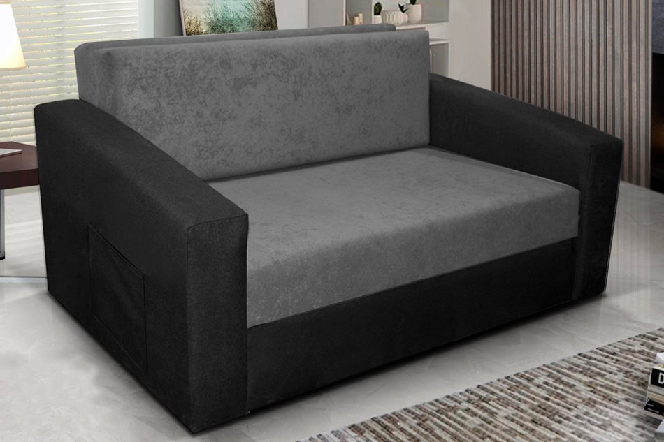 TULIOS Sofa 2 szary/czarny - zdjęcie 1