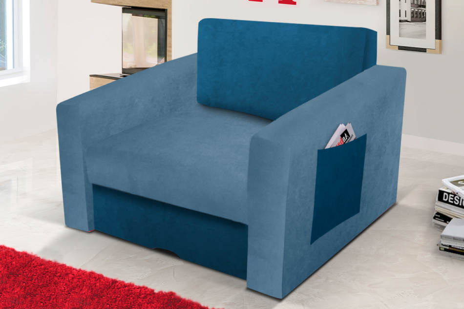 TULIOS Fotel błękitny/niebieski - zdjęcie 1