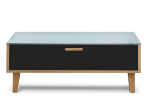 FRISK, https://dev1-mda.konsimo.pl/kolekcja/frisk/ Stolik kawowy skandynawski z szufladą antracyt/dąb naturalny - zdjęcie